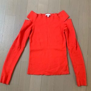 Minnie Rose sweater with cut-out shoulder holes